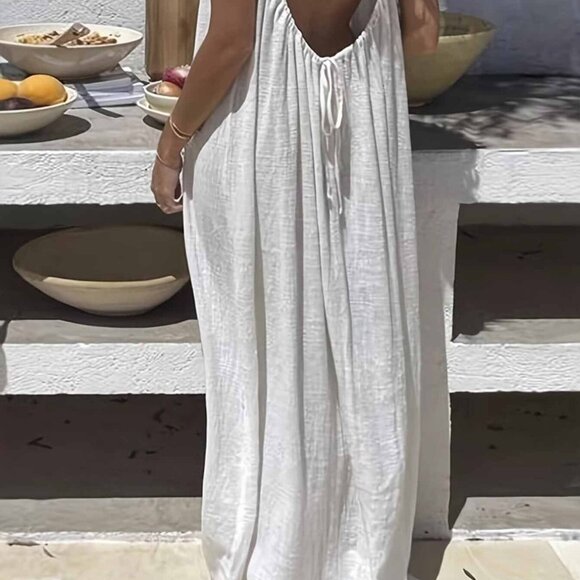 Backless Scoop Neck Maxi Dress - Picture 2 of 4